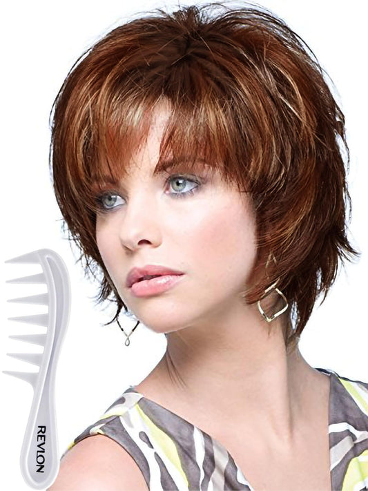 Noriko Sky Synthetic Wig by Rene of Paris and Wig Lift Comb - Chestnut - Bundle 2 Items
