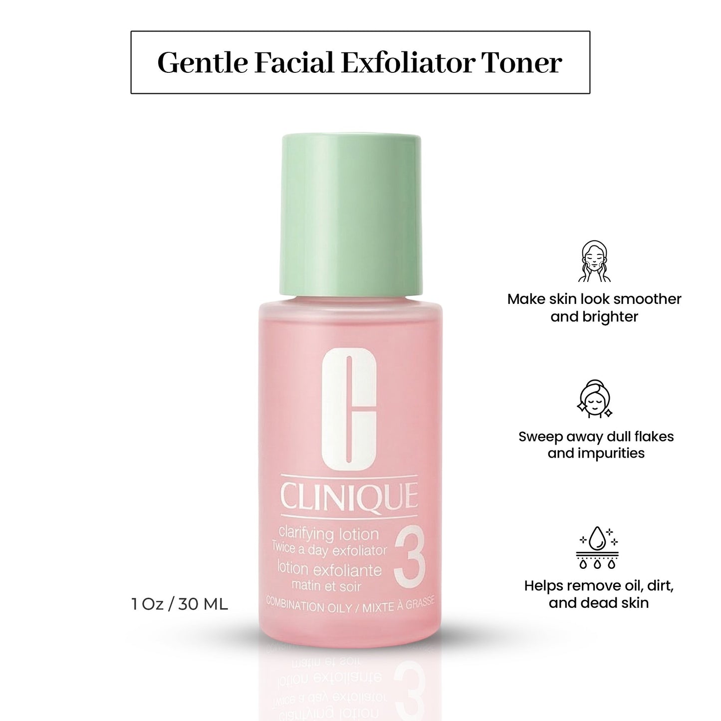 Clinique Clarifying Lotion 3 Combination Oily Travel Trial 1 oz.