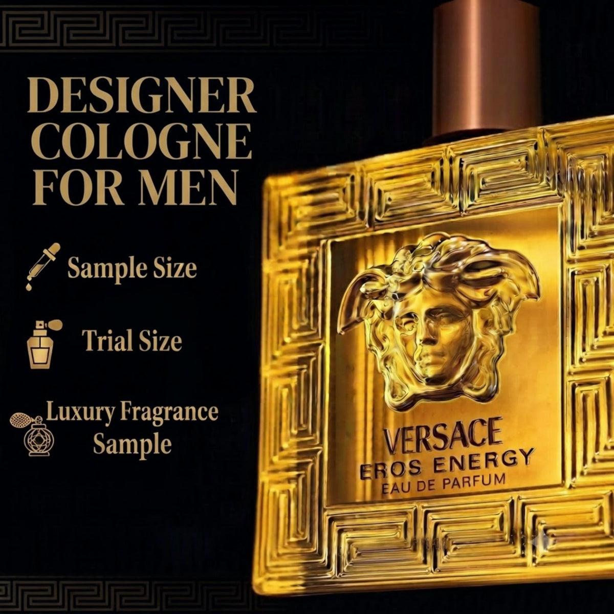 Versace Eros Energy Cologne for Men Mini EDP Splash 0.17 Fl Oz