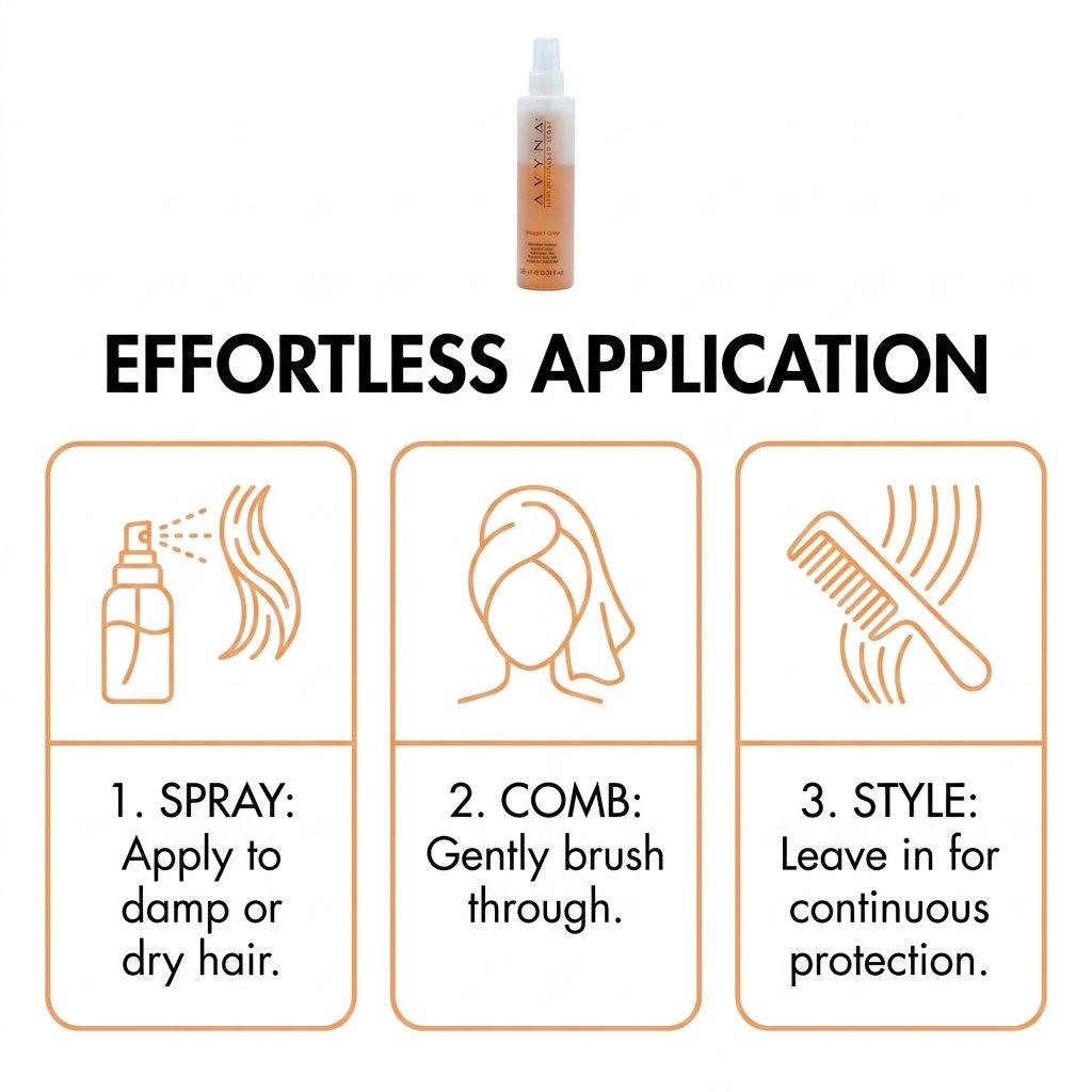 Avyna Hair Detangler Spray, Restructuring, Hydrating and Protecting Action With Goji Extract for Colored and Treated Hair 6.76 oz