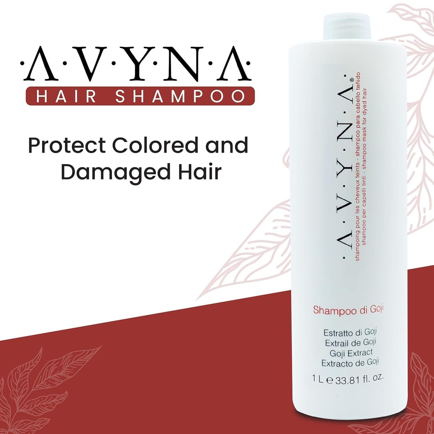 Avyna Shampoo for Color Treated Hair with Goji Extract 33.8 Fl Oz