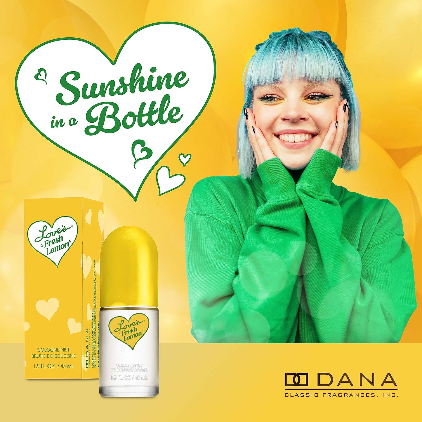 Dana Love’s Fresh Lemon Cologne Mist for Women – Refreshing Citrus Body Mist (1.5 oz)