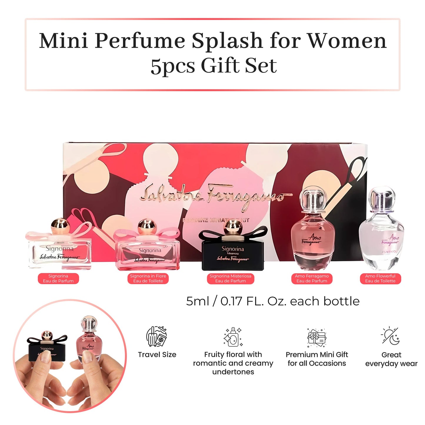 Salvatore Ferragamo Signorina Mini Perfume Gift Set – 5 Piece Women’s Fragrance Collection