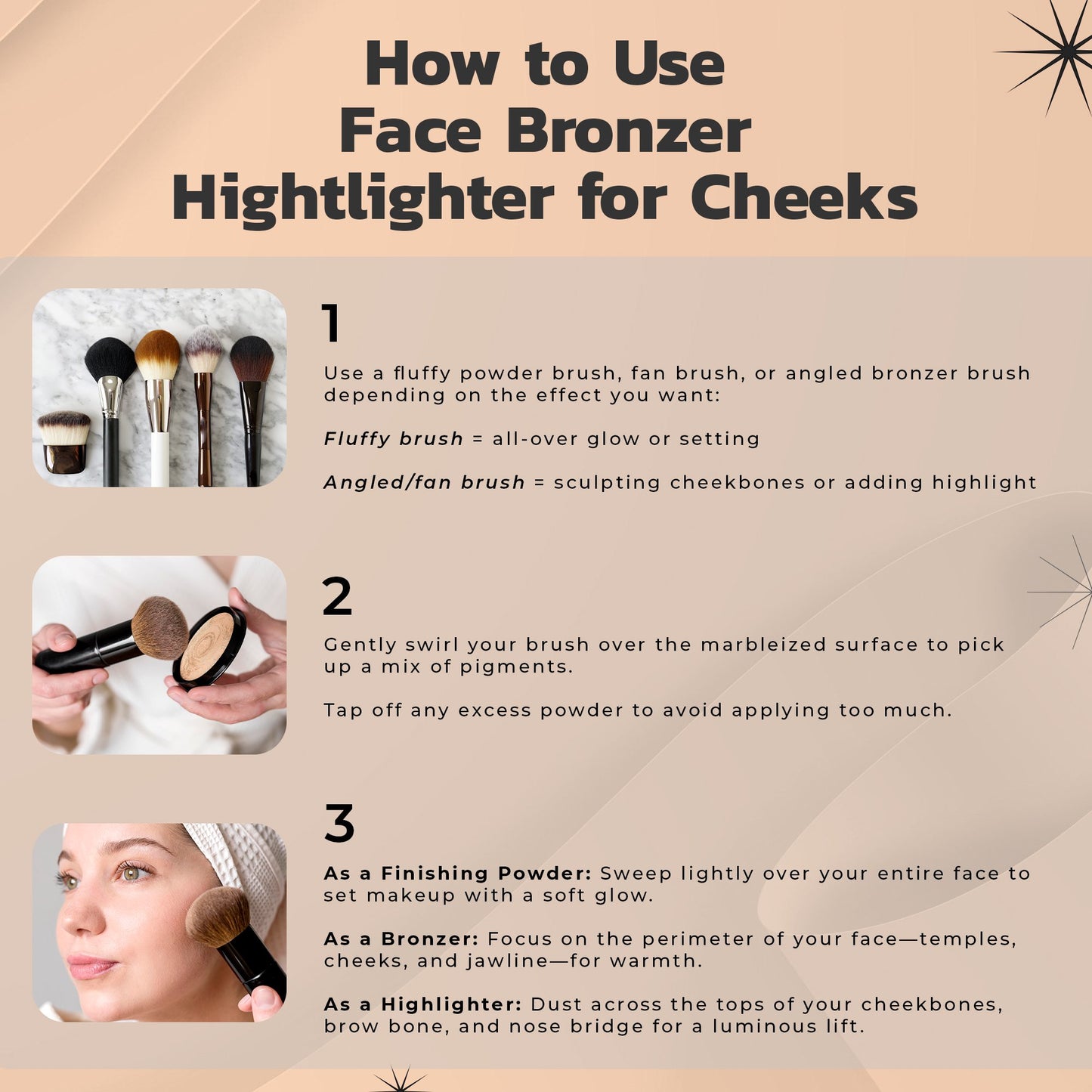 Baked Sheer Marbleized Finishing Powder – Face Bronzer & Highlighter, 0.37 oz