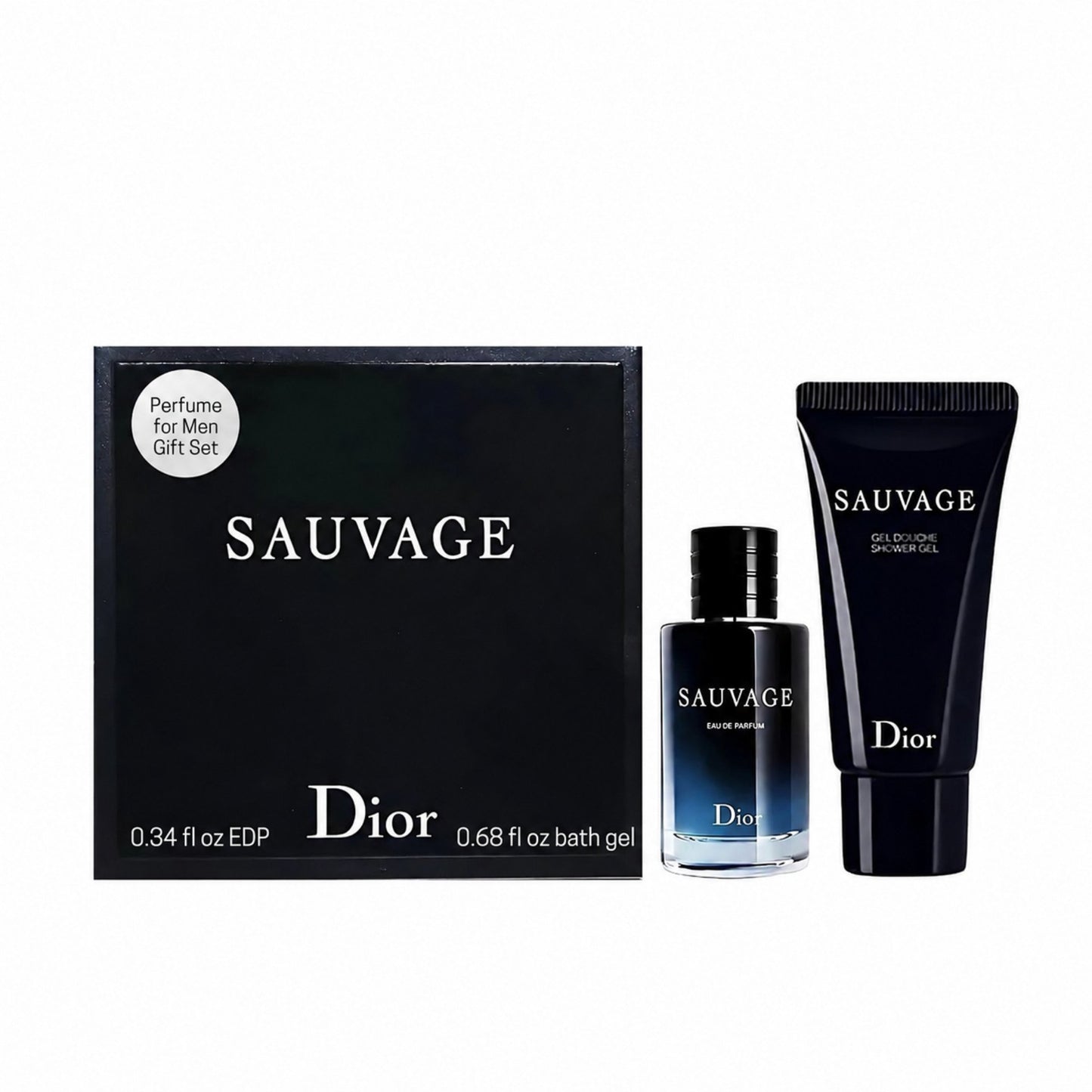 Dior SAUVAGE Perfume & Shower Gel Men Travel MINI SET (Perfume 10 ML / 0.34 Fl Oz & Shower Gel 20 ml)
