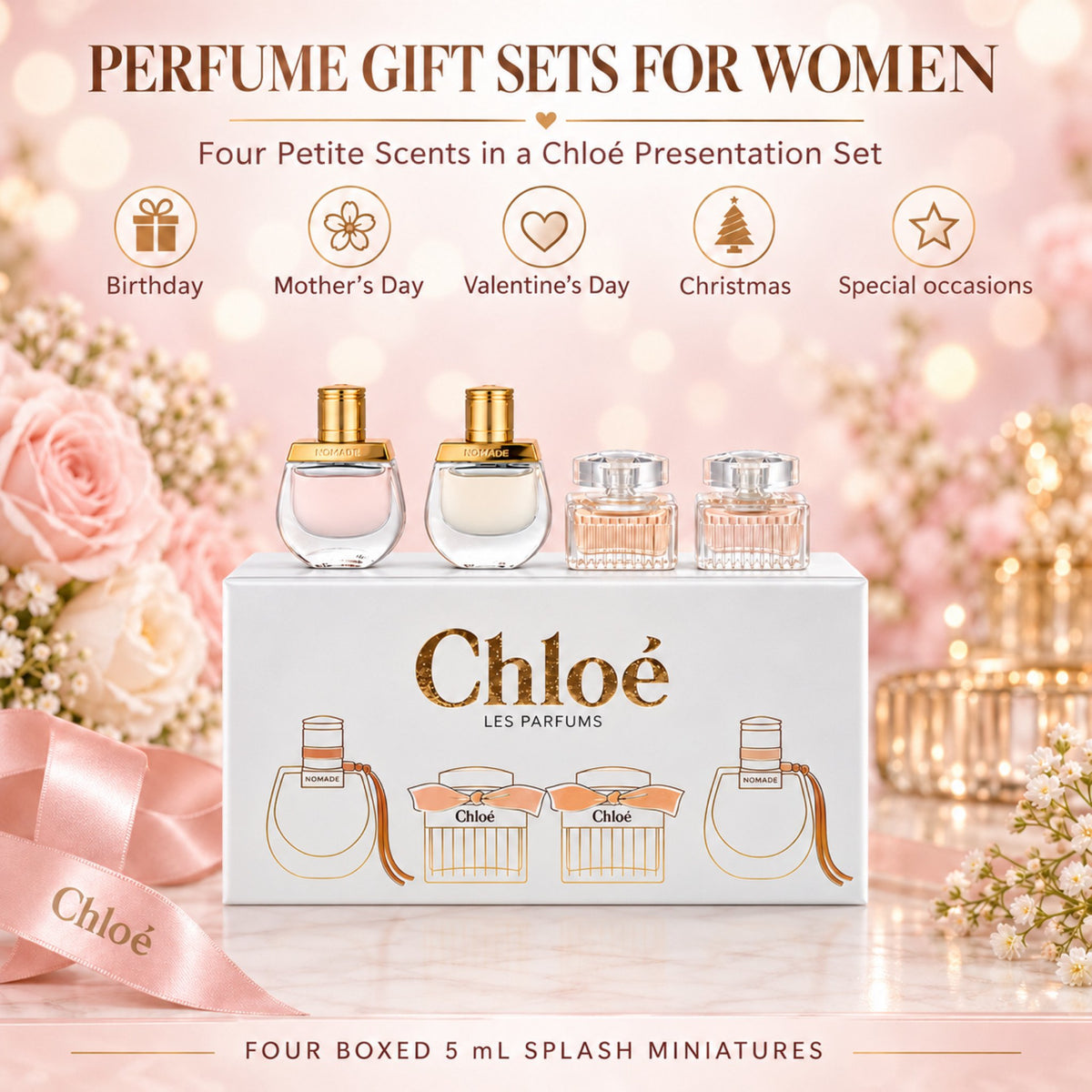 Chloe Perfume for Women Mini Variety Gift Set – 4-Piece Splash Collection