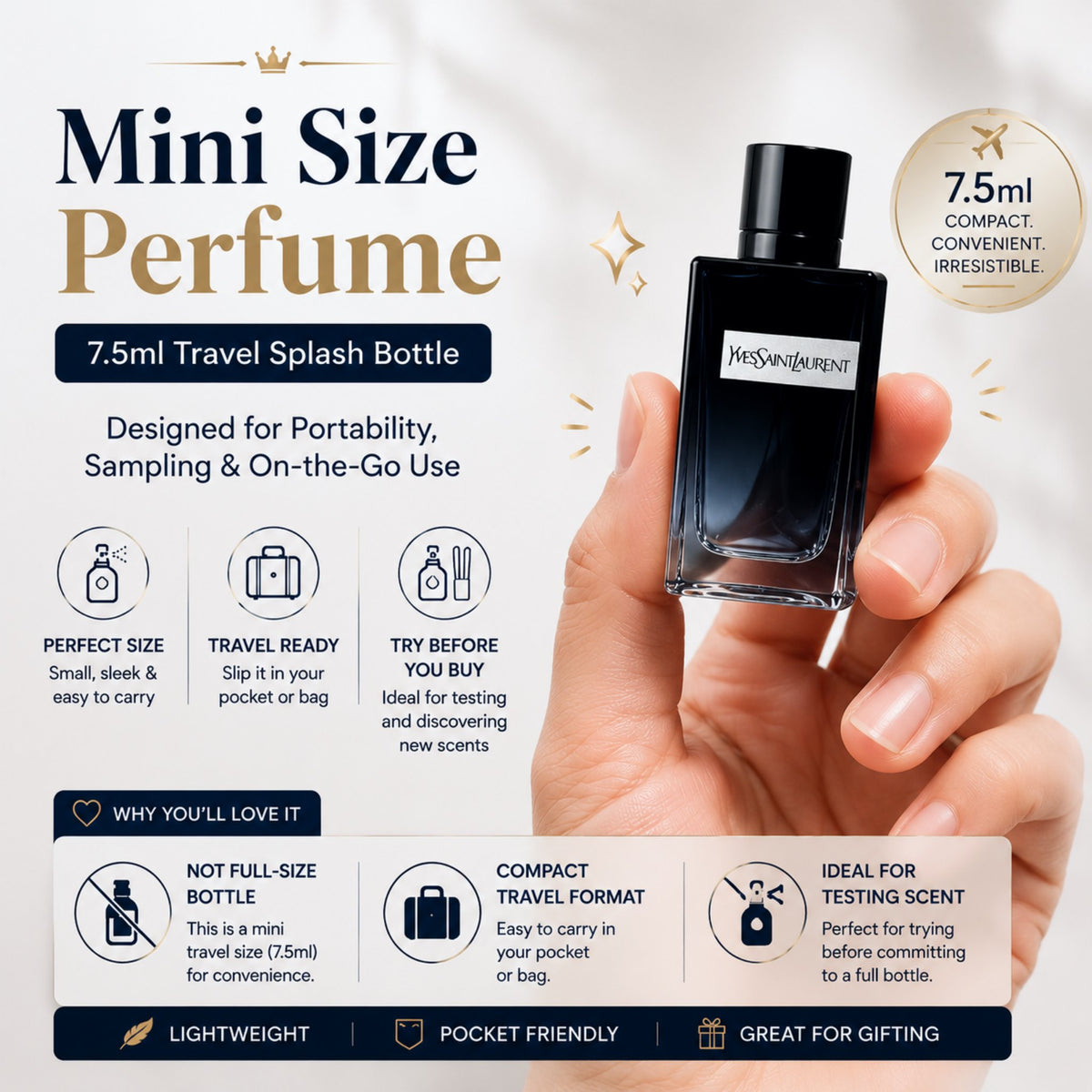 Yves Saint Laurent Y Men Eau de Parfum Travel Size Spray 7.5 ml / 0.25 fl oz