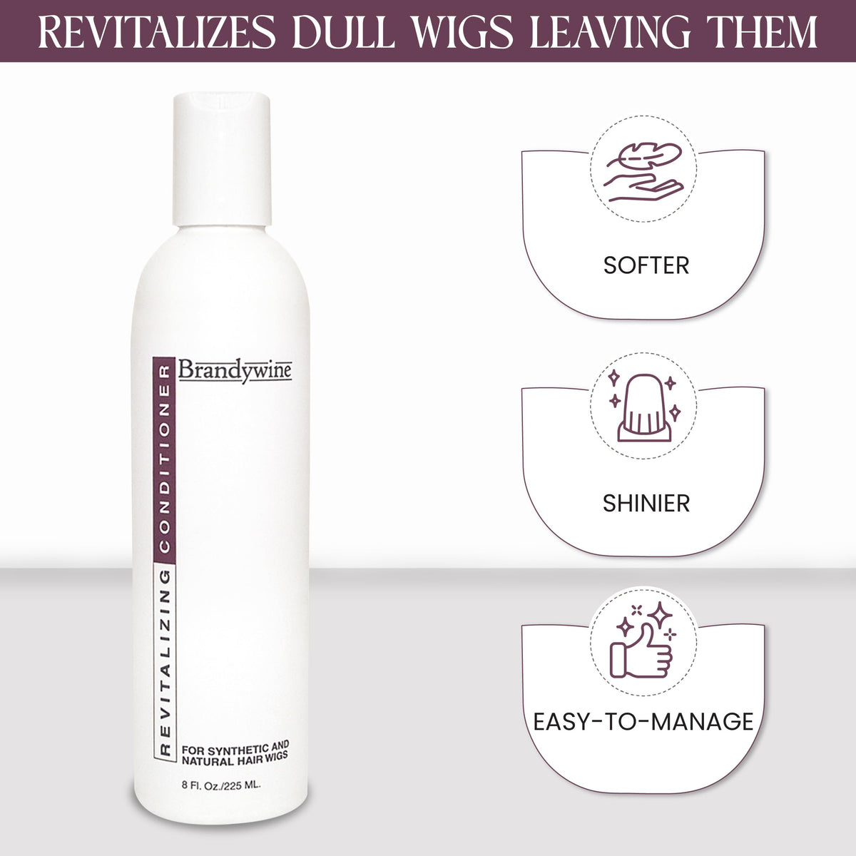 Brandywine Wig Conditioner – 8 oz for Synthetic Wigs, Natural Hair & Hairpieces