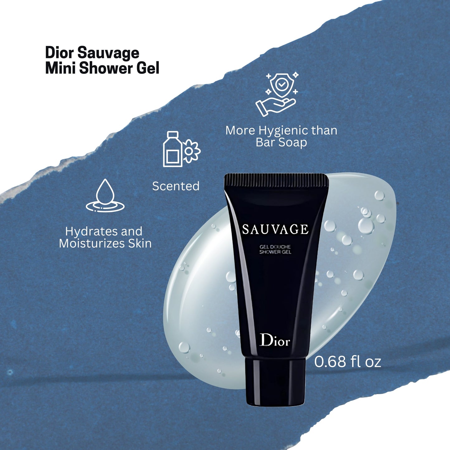 Dior SAUVAGE Perfume & Shower Gel Men Travel MINI SET (Perfume 10 ML / 0.34 Fl Oz & Shower Gel 20 ml)