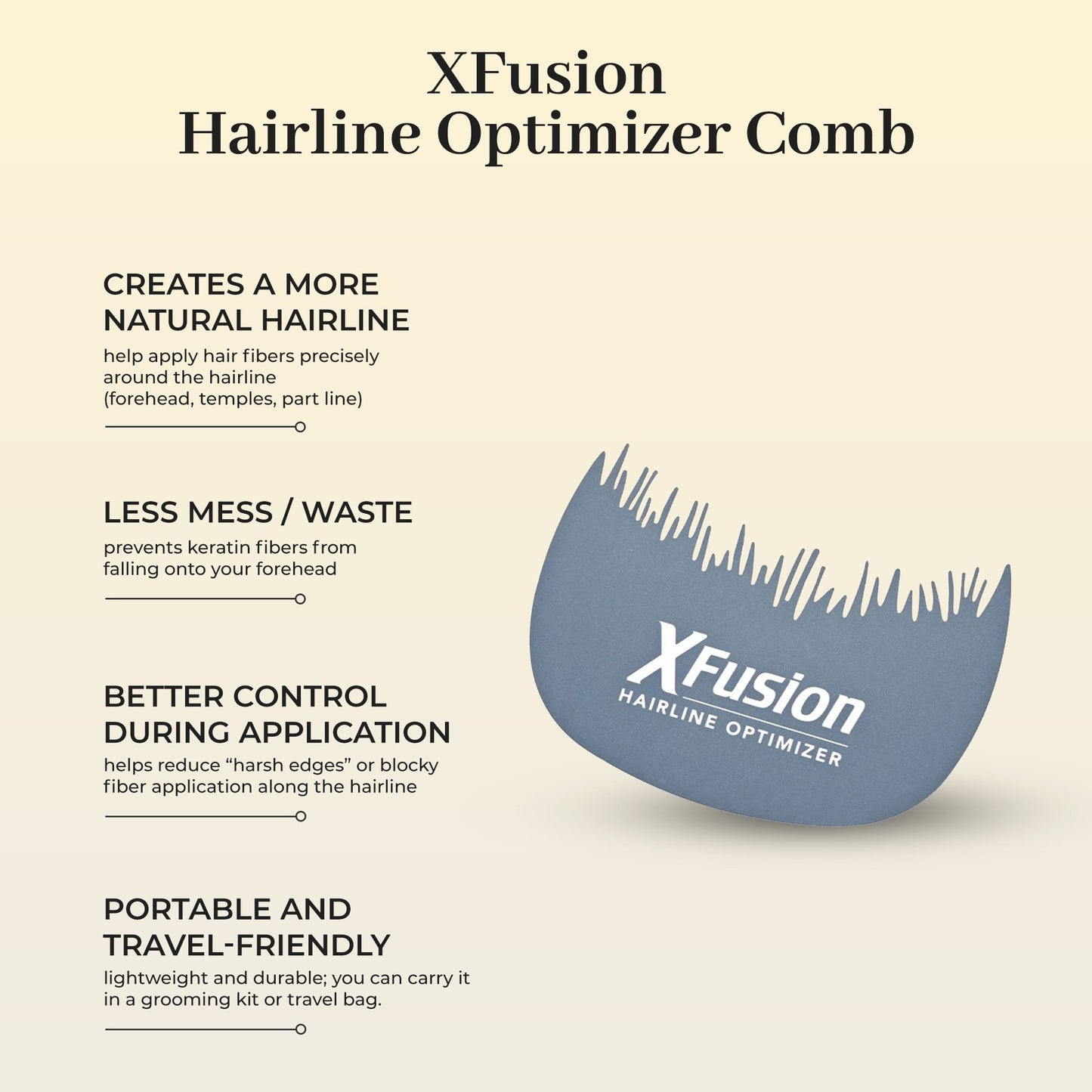 XFusion Hairline Optimizer Comb Tool for Hair Building Fibers – 3 Pack