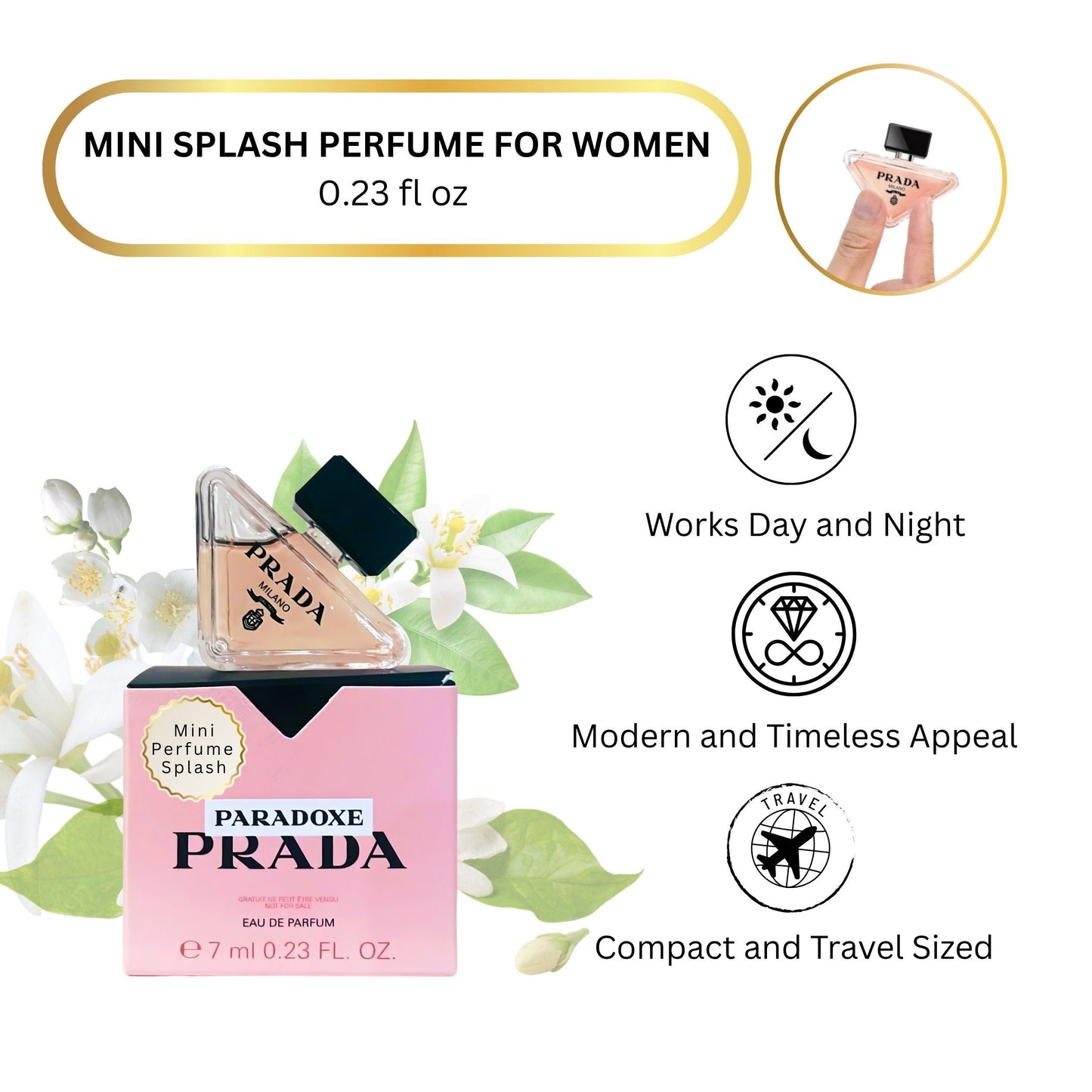Prada Paradoxe Mini Perfume Women EDP Splash on Dabber 7 ml / 0.23 Fl Oz