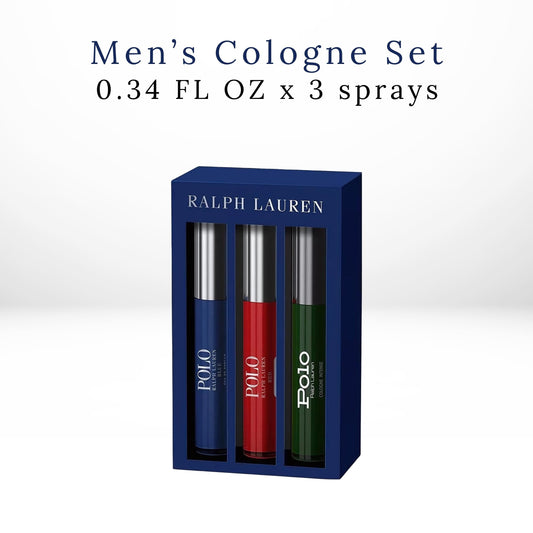 Ralph Lauren Polo Cologne Travel Spray Set for Men – 3 Piece Mini Fragrance Collection