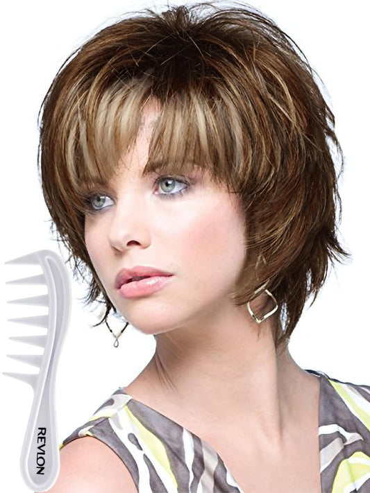 Noriko Sky Synthetic Wig by Rene of Paris and Wig Lift Comb - Almond Spice - Bundle 2 Items