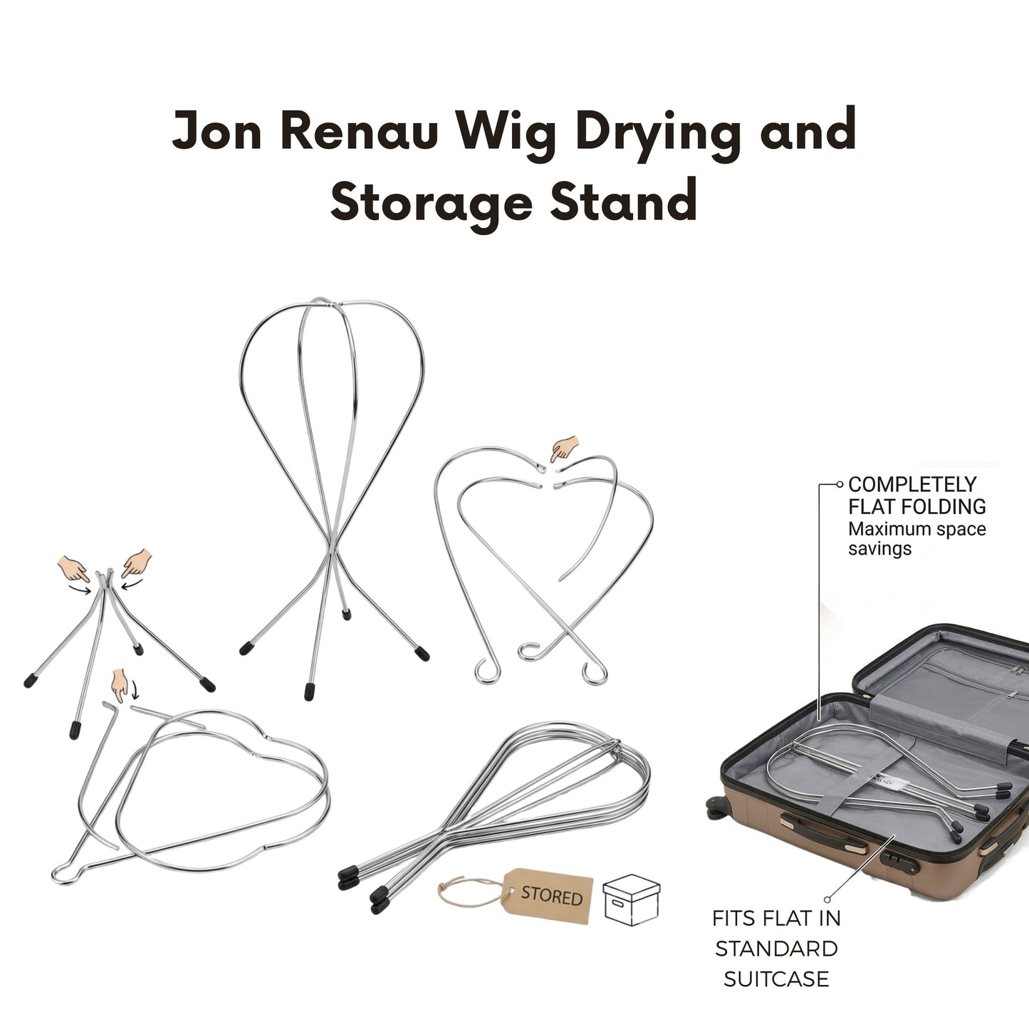 Jon Renau Wig Saver Plastic Wig Stand, White