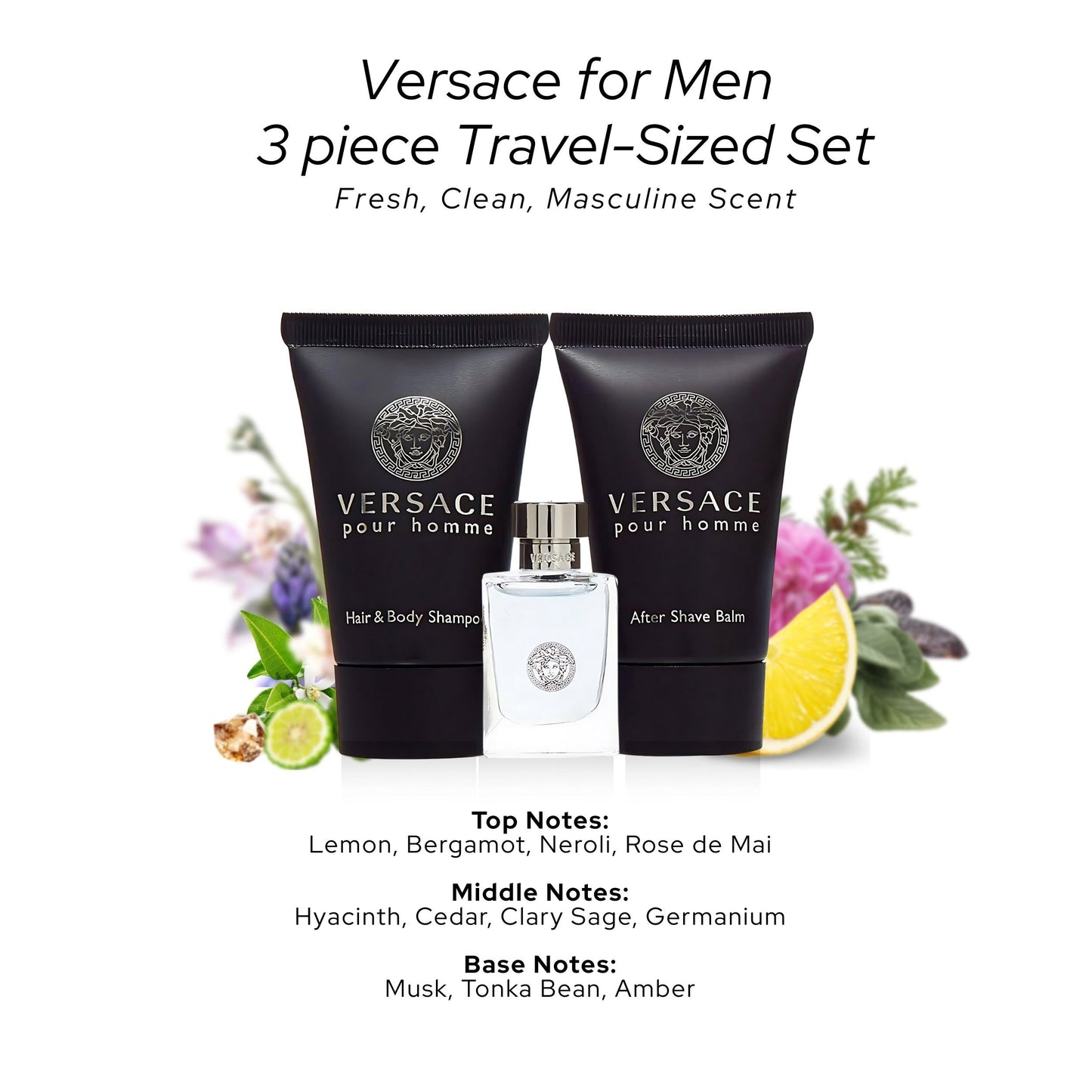 Versace Pour Homme for Men, 3 Piece Mini Gift Set