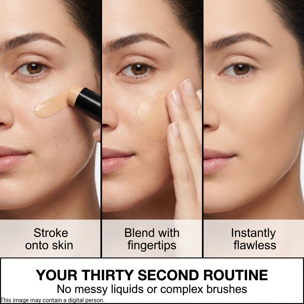 Foundation Stick SPF 15 – Full Coverage Creamy Finish Makeup Stick (Porcelain, 0.35 oz)