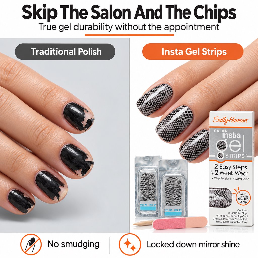 Sally Hansen Salon Insta Gel Strips, Perfect Poison, 16 gel strips 2 pack