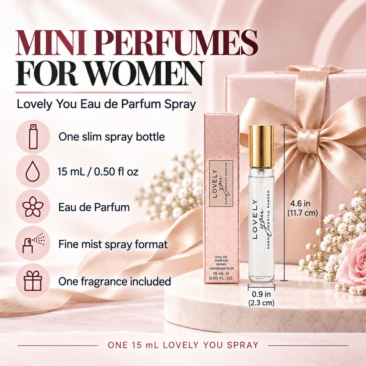 Lovely You by Sarah Jessica Parker Perfume for Women Mini EDP Travel Spray 0.5 Oz