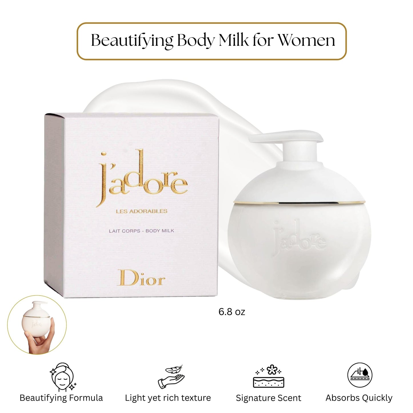 Jadore By Christian Dior Lait Sublime Beautifing Body Milk 6.8oz