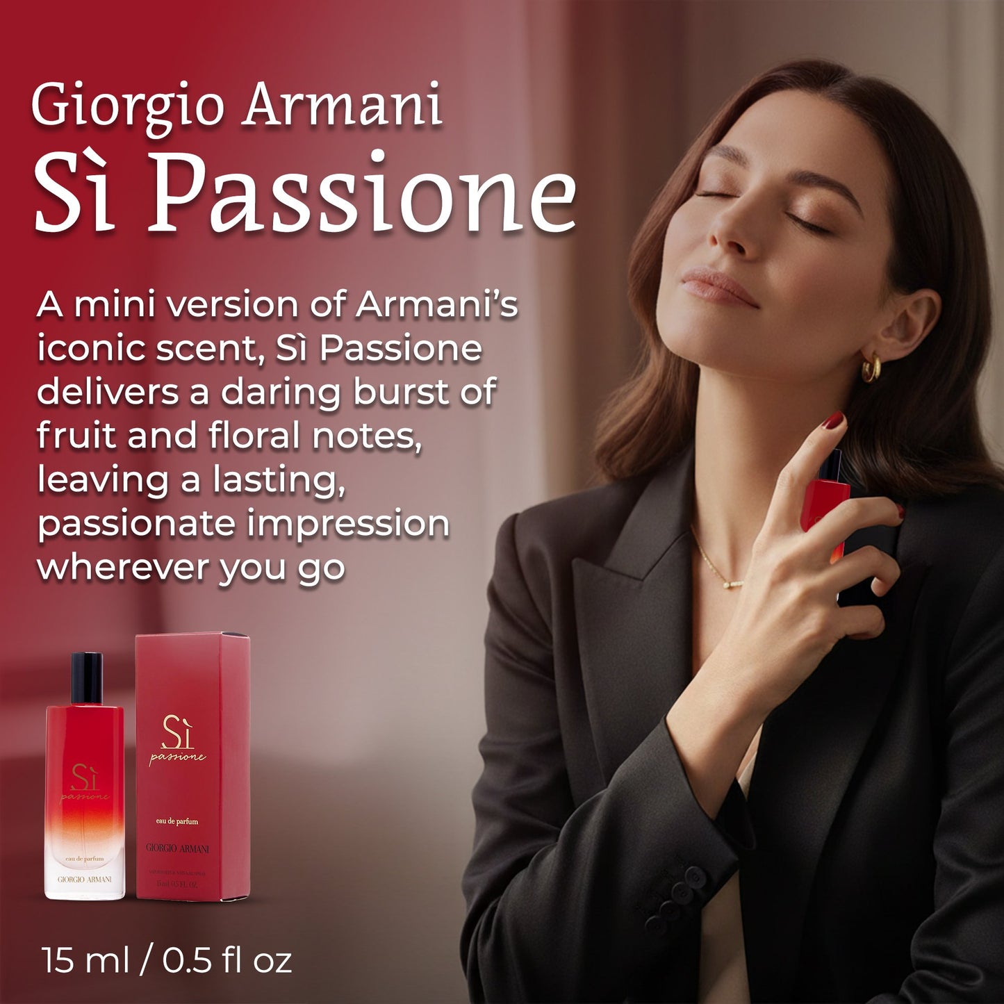 GIORGIO ARMANI Si Passione Eau De Parfum Mini Spray for Women .5 oz.