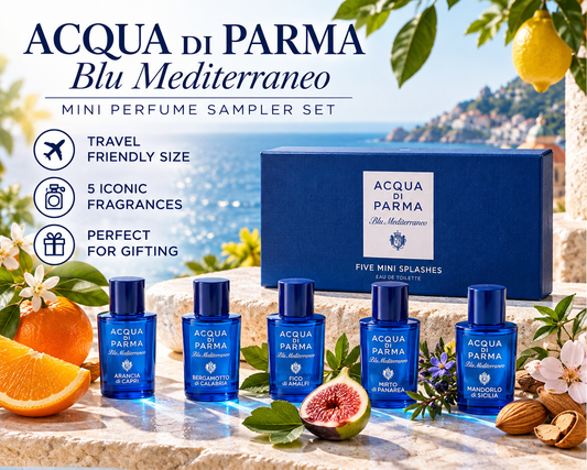 Acqua Di Parma Blu Mediterraneo Mini Gift Set – 5 x 0.16 Fl Oz EDT Splashes