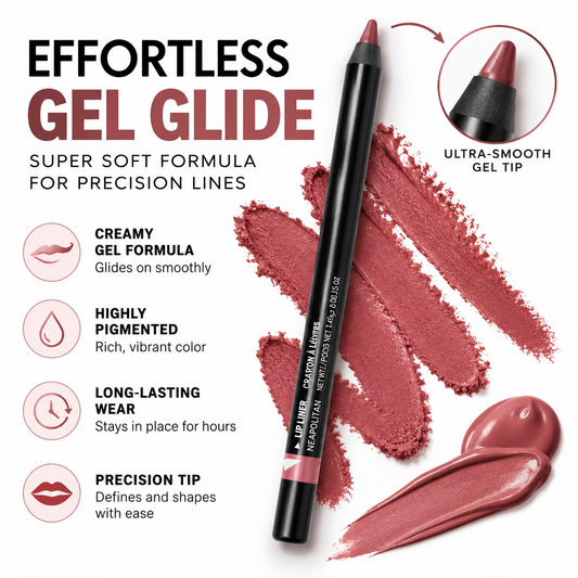 Waterproof Gel Lip Liner Pencil – Neapolitan | Smudge-Proof Precision Lipliner