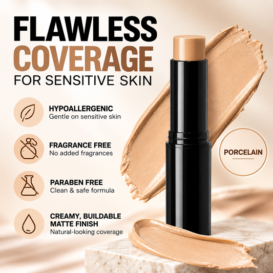 Foundation Stick SPF 15 – Full Coverage Creamy Finish Makeup Stick (Porcelain, 0.35 oz)