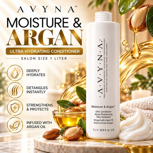 Avyna Hair Conditioner for Dry and Natural Hair With Argan Oil 33.81 oz, Off White